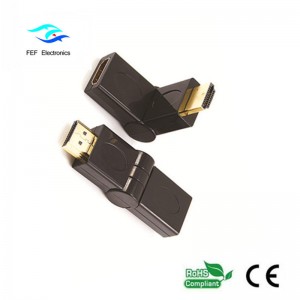 Adapter męski na żeński HDMI typu swing, złoty / niklowany Kod: FEF-HX-002