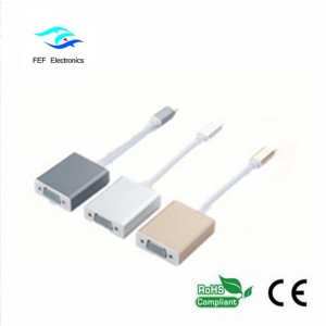 Konwerter męski USB 3.1 Type-C na żeński VGA Kod: FEF-USBIC-002