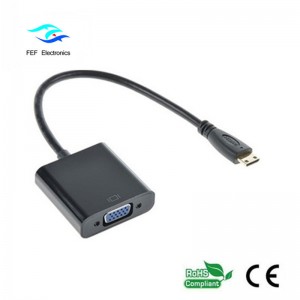 Konwerter męski Mini HDMI na VGA żeński: FEF-HIC-004