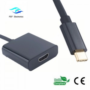 Konwerter USB typu c na HDMI żeński w metalowej obudowie Kod: FEF-USBIC-006