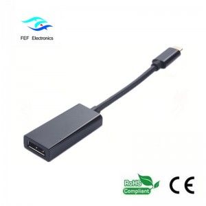 Konwerter USB TYPE-C na Displayport żeński Metalowa obudowa Kod: FEF-USBIC-004